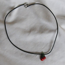 Load image into Gallery viewer, Lampwork Cherry Cord Necklace
