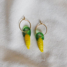 Load image into Gallery viewer, Lampwork Corn Hoops
