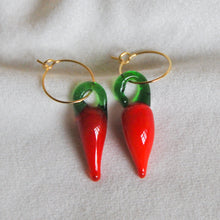 Load image into Gallery viewer, Lampwork Chilli Hoops
