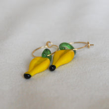 Load image into Gallery viewer, Lampwork Banana Hoops
