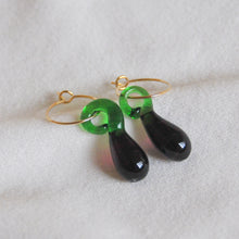 Load image into Gallery viewer, Lampwork Aubergine Hoops
