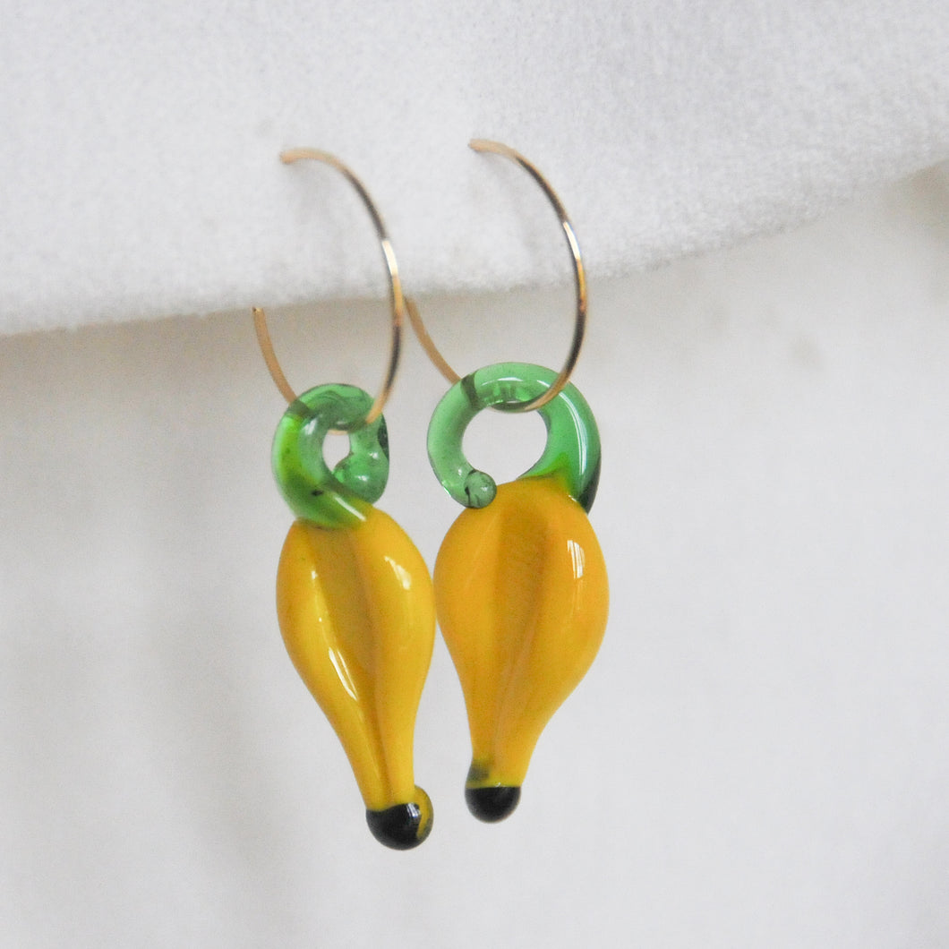 Lampwork Banana Hoops